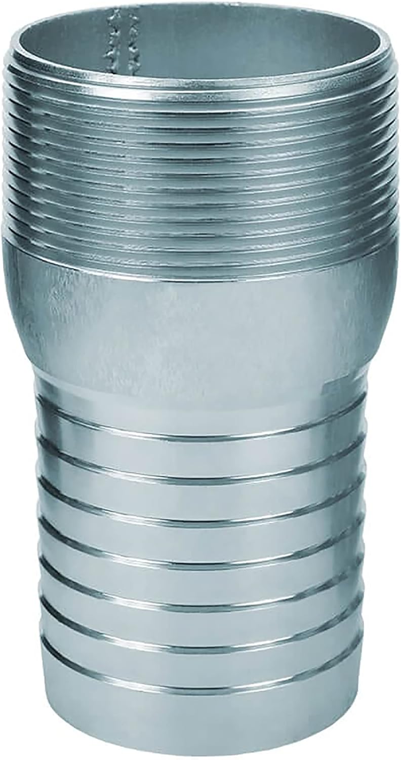 Gloxco Combination (KC) Nipple Fitting, 1/2″ Hose Shank x 1/2″ Male NPT, Zinc Plated Steel (KCN-050-NPT-GS) - Image 1